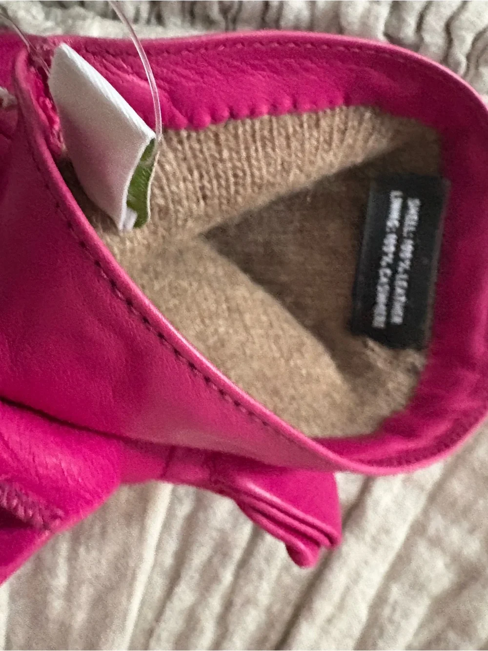 kate spade Hot Pink Leather Bow Gloves